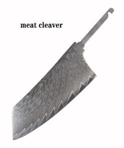 A mini Damascus cleaver blank blade.